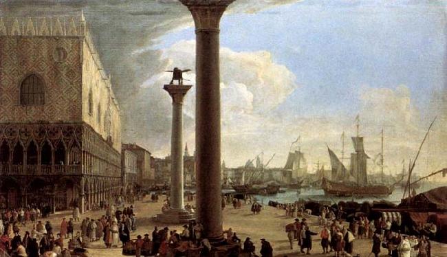 CARLEVARIS, Luca The Wharf, Looking toward the Doge-s Palace oil painting picture